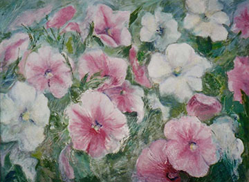 Beverly Nordberg, painting of pink flowers