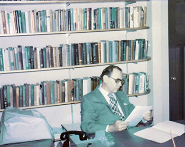 Robert Nordberg in Dean's office, 1975
